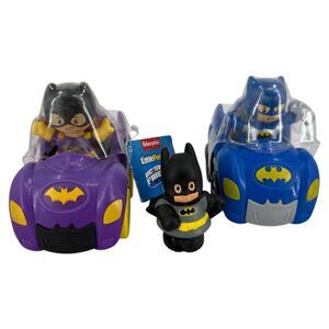 Batman Little People Lot of 3 Fisher Price batmobile batgirl Robin